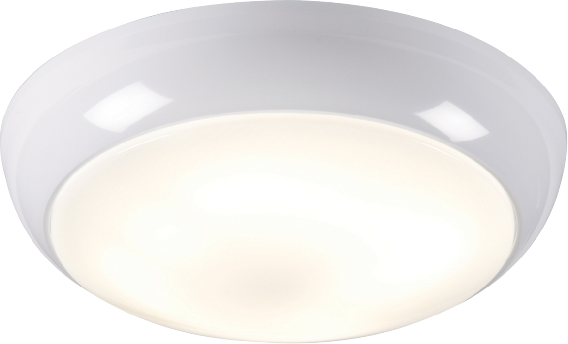 IP44 28W HF Emergency Polo Bulkhead with Opal Diffuser, White Base and microwave sensor