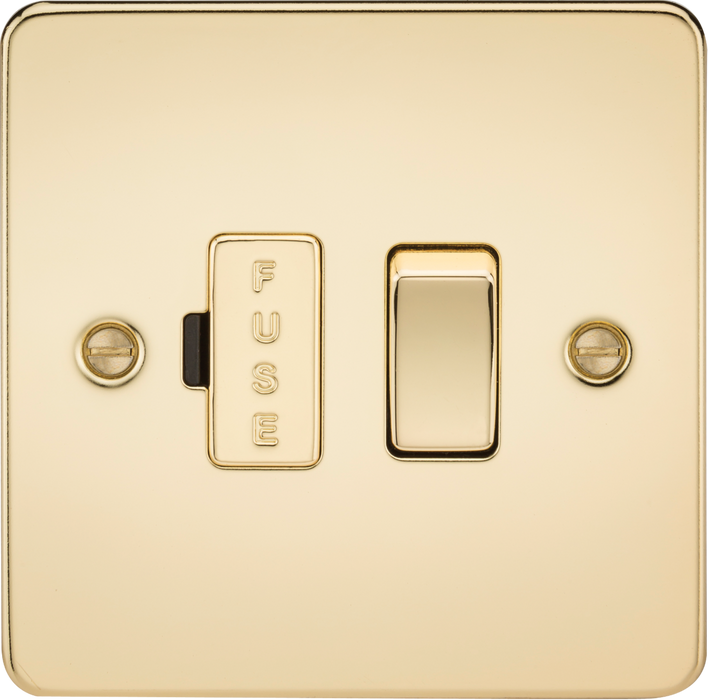 13A Switched Fused Spur Unit - Polished Brass