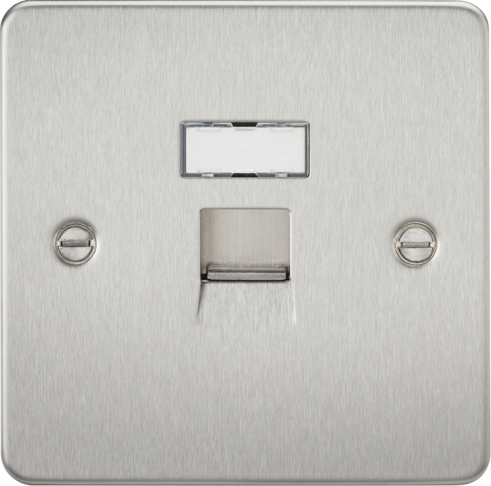 RJ45 Network Outlet - Brushed Chrome — Derby Firelec Ltd