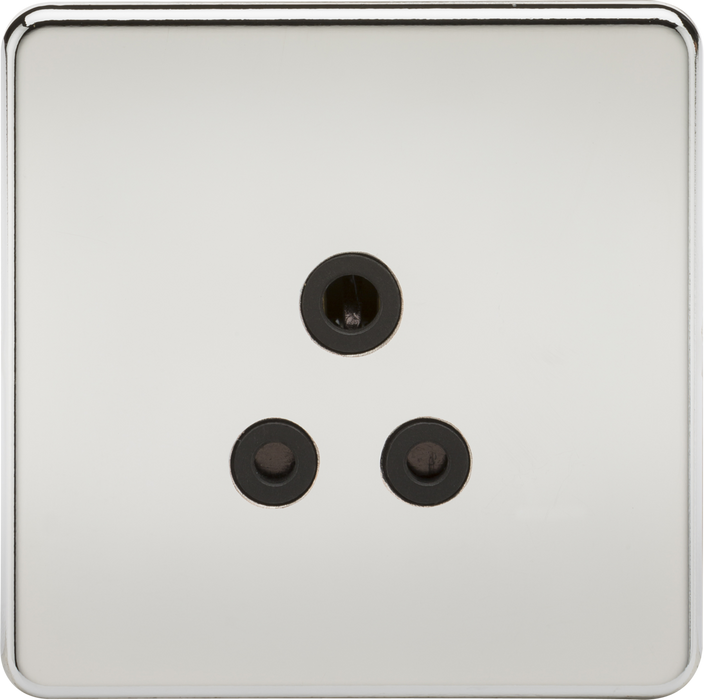 5A Unswitched Socket - Polished Chrome with Black Insert