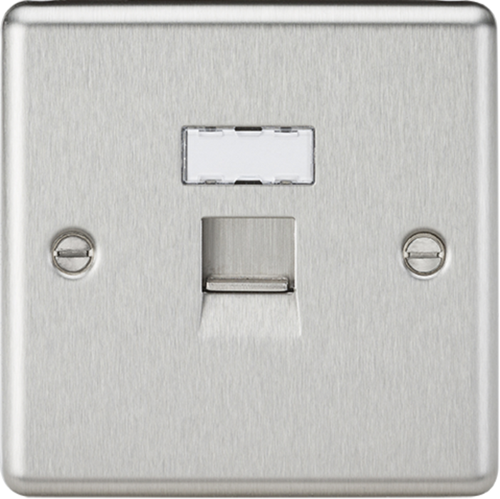 RJ45 Network Outlet - Brushed Chrome