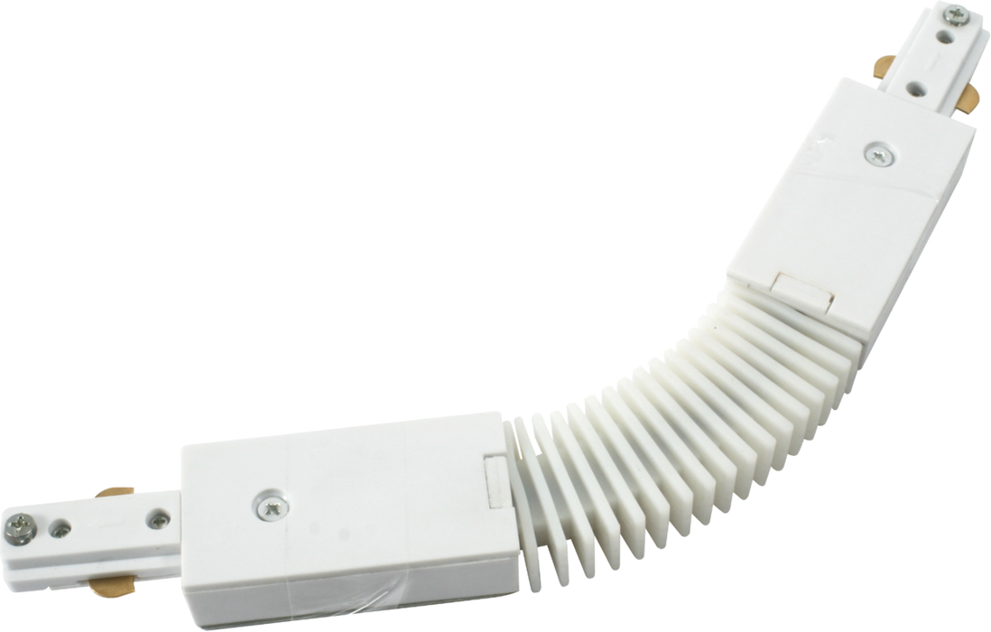 230V Single Circuit Track Flexible Connector White