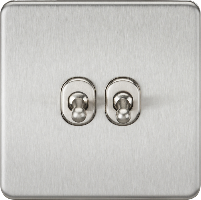 10AX 2G 2-way Toggle Switch - Brushed Chrome