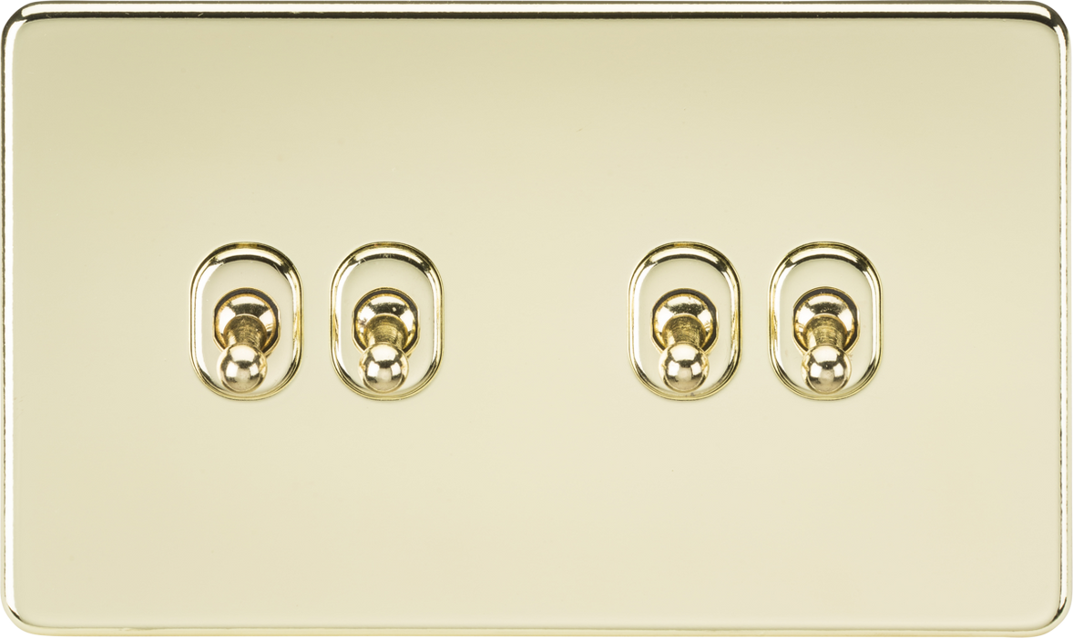 10AX 4G 2-way Toggle Switch - Polished Brass