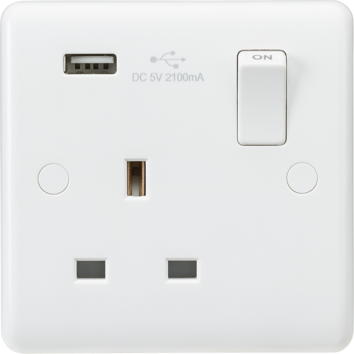 13A 1G SP Switched Socket with USB -A (5V DC 2.1A)