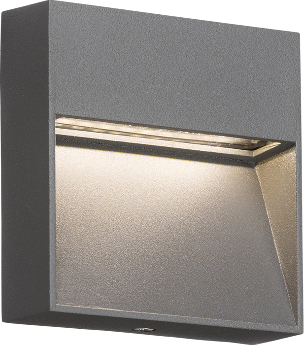 230V IP44 3W LED Square Wall/Guide light - Grey