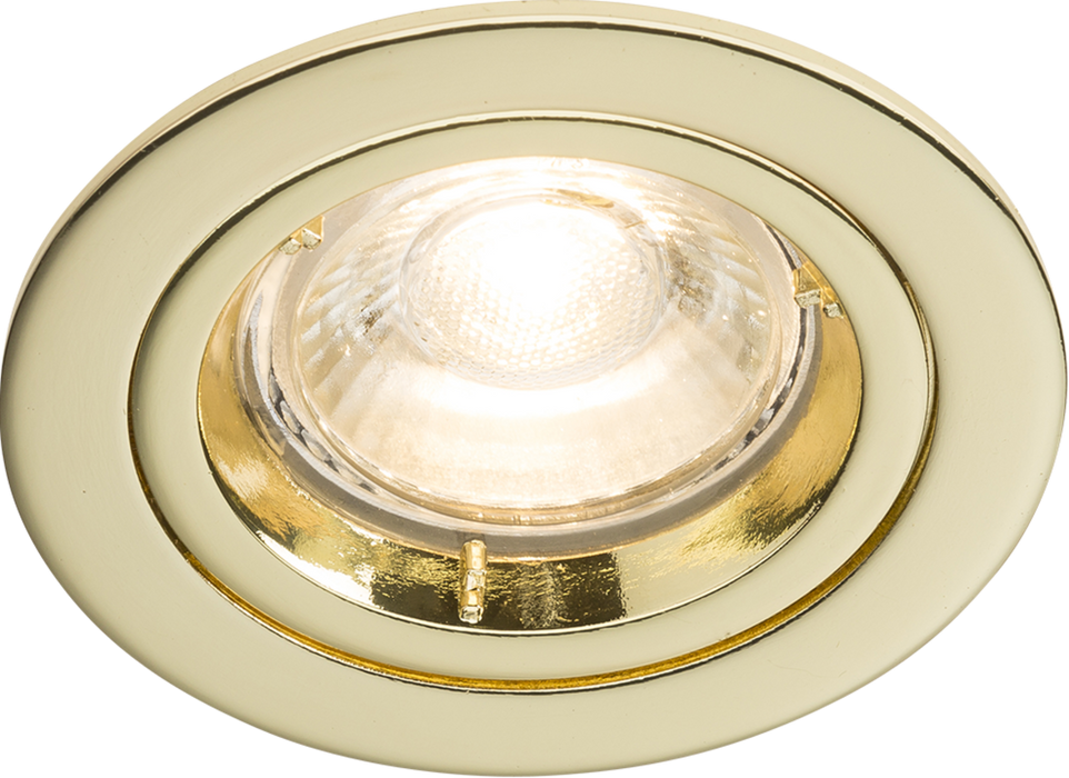 IP20 230V GU10 Brass Recessed Fixed Twist & Lock Downlight