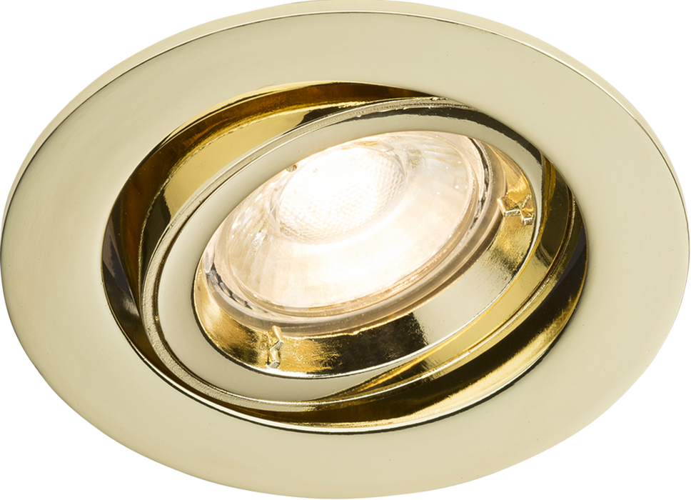 IP20 230V GU10 Brass Recessed Tilt Twist & Lock Downlight