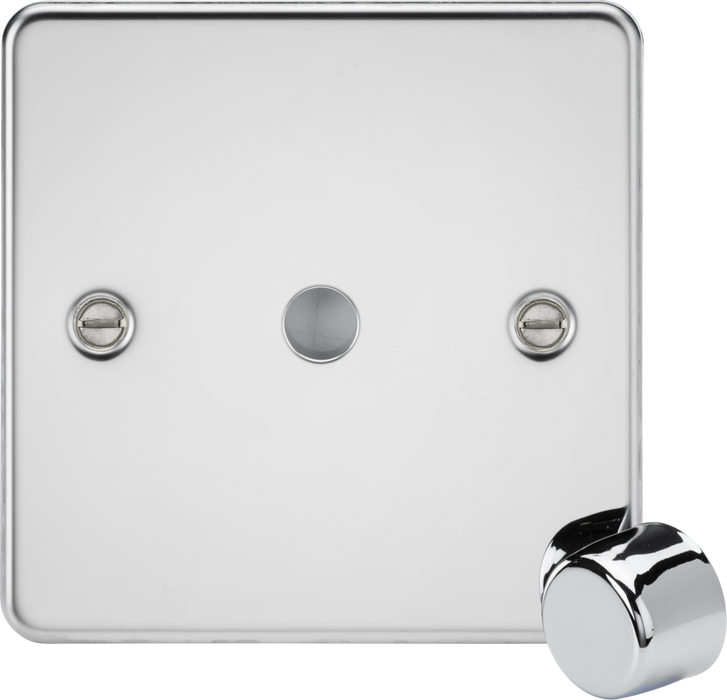 1G Dimmer Plate with Matching Metal Dimmer Cap - Polished Chrome