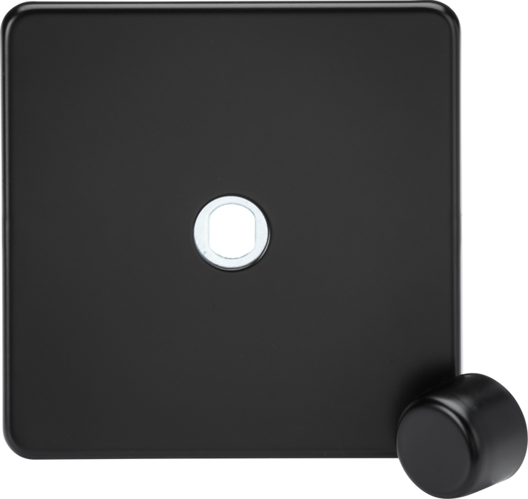 1G Dimmer Plate with Matching Metal Dimmer Cap -Matt Black