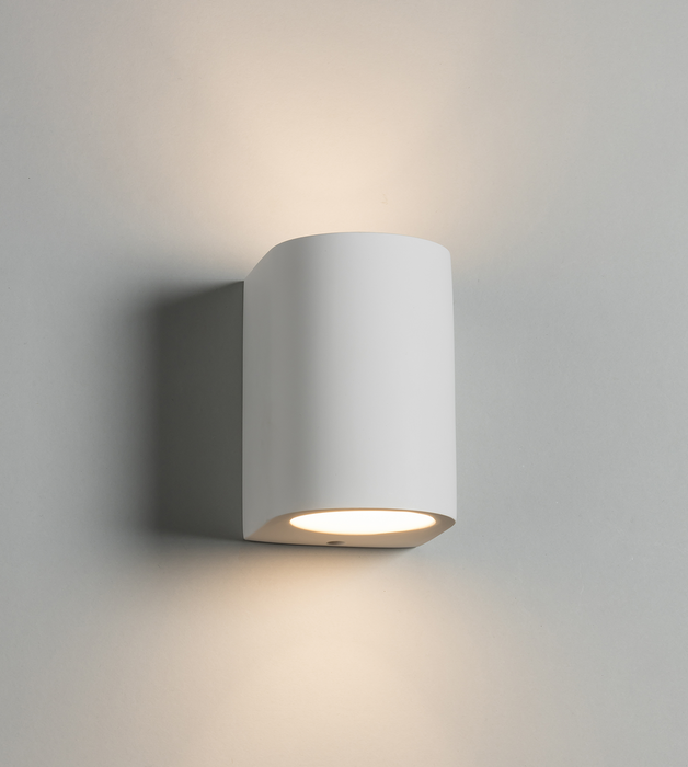 230V G9 40W Curved Up and Down Plaster Wall Light