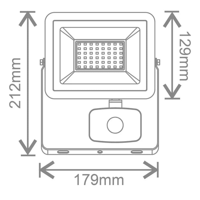 30W Rhine Floodlight with PIR (6500K)