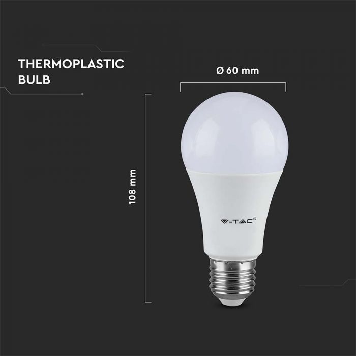 VT-210 8.5W A60 PLASTIC BULB SAMSUNG CHIP 3000K E27