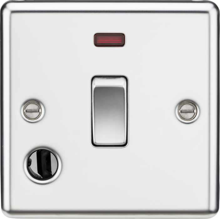 20A 1G DP Switch with Neon & Flex Outlet - Polished Chrome