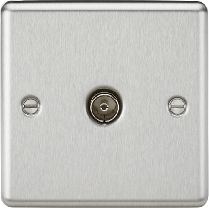 TV Outlet (non-isolated) - Brushed Chrome