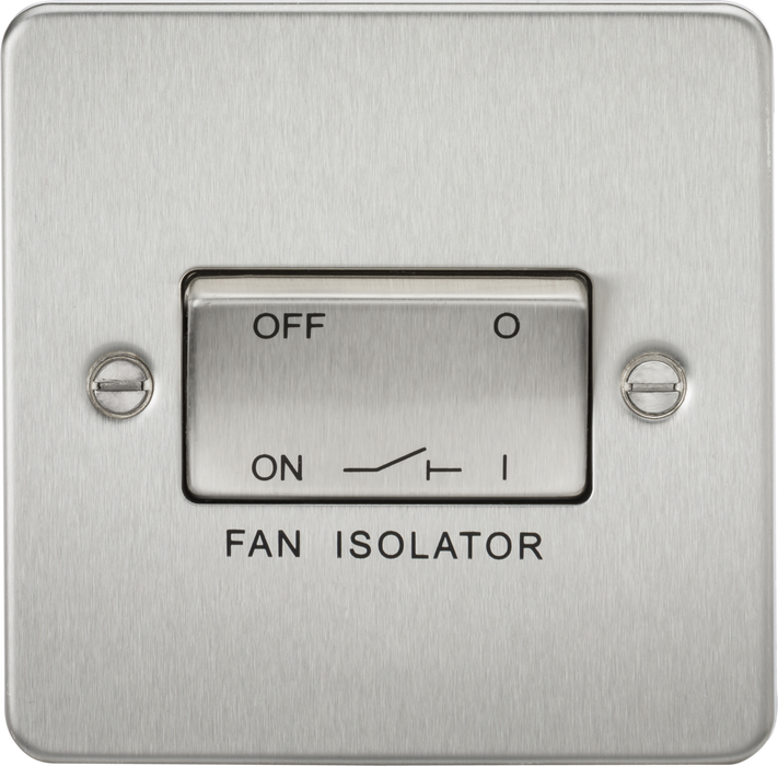 10AX Fan Isolator Switch - Brushed Chrome