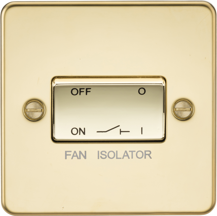 10AX Fan Isolator Switch - Polished Brass