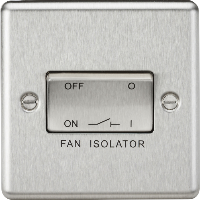 10AX Fan Isolator Switch - Brushed Chrome