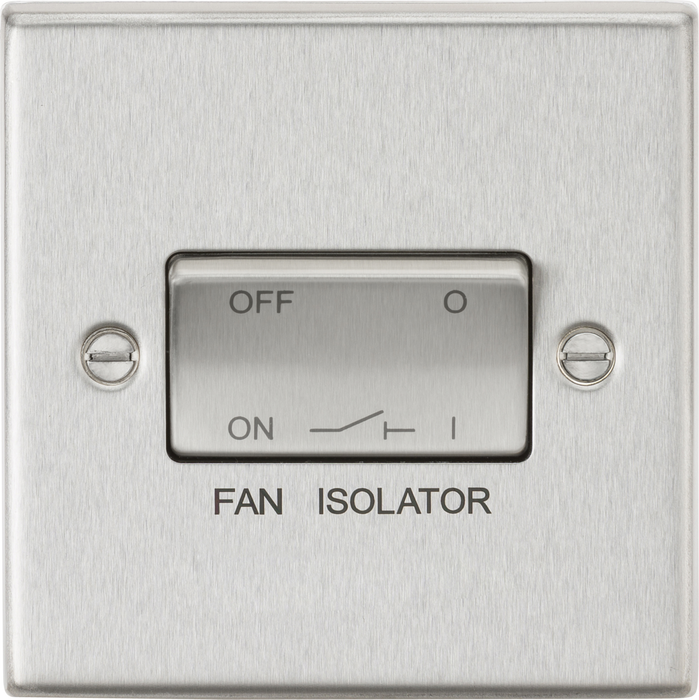 10AX Fan Isolator Switch - Brushed Chrome