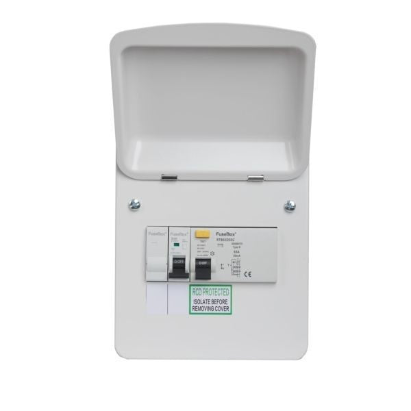 FuseBox EV Charger Distribution Board w/ 2 Pole 30mA Type B RCD + 32A B-Curve MCB