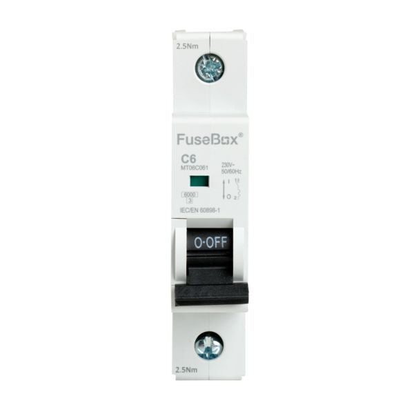 FuseBox 6A Single Pole 6kA C Curve MCB