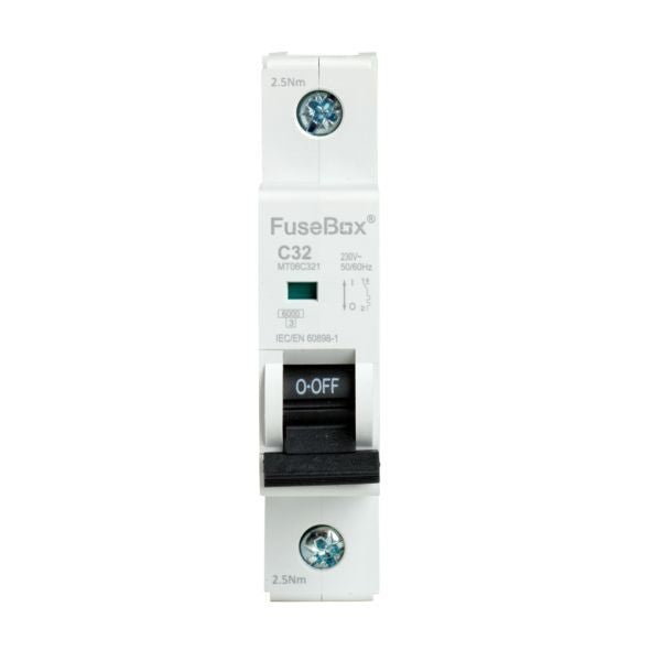 FuseBox 32A Single Pole 6kA C Curve MCB