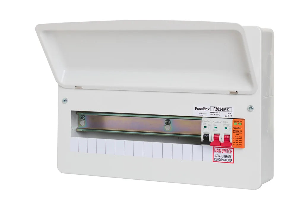 FuseBox 14 Way Consumer Unit w/ 100A Main Switch & T2 SPD — Derby ...