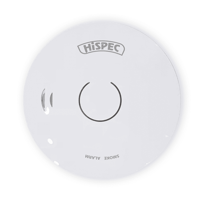 Hispec Battery Operated Smoke Detector powered by a 10 year battery