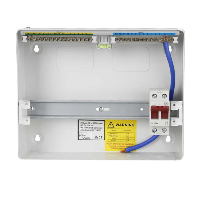 Lumo 12 Way Metal Clad Consumer Unit w/ 100A Isolator