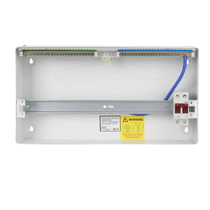 Lumo 20 Way Metal Clad Consumer Unit w/ 100A Isolator