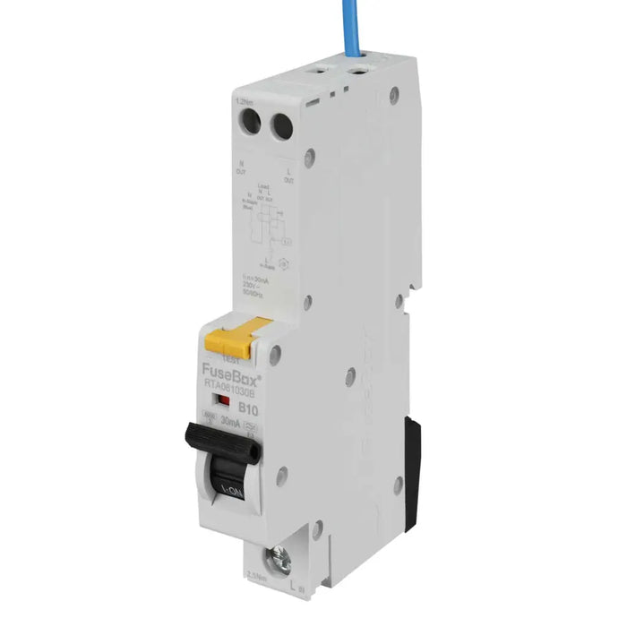 FuseBox 10A B Curve 6kA 30mA Type A RCBO (1P+N)