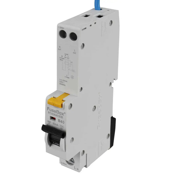 FuseBox 40A B Curve 6kA 30mA Type A RCBO (1P+N)