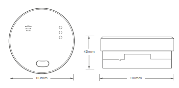 Hispec Interconnectable Fast Fix Mains Carbon Monoxide Detector with 10yr Rechargeable Lithium Battery Back