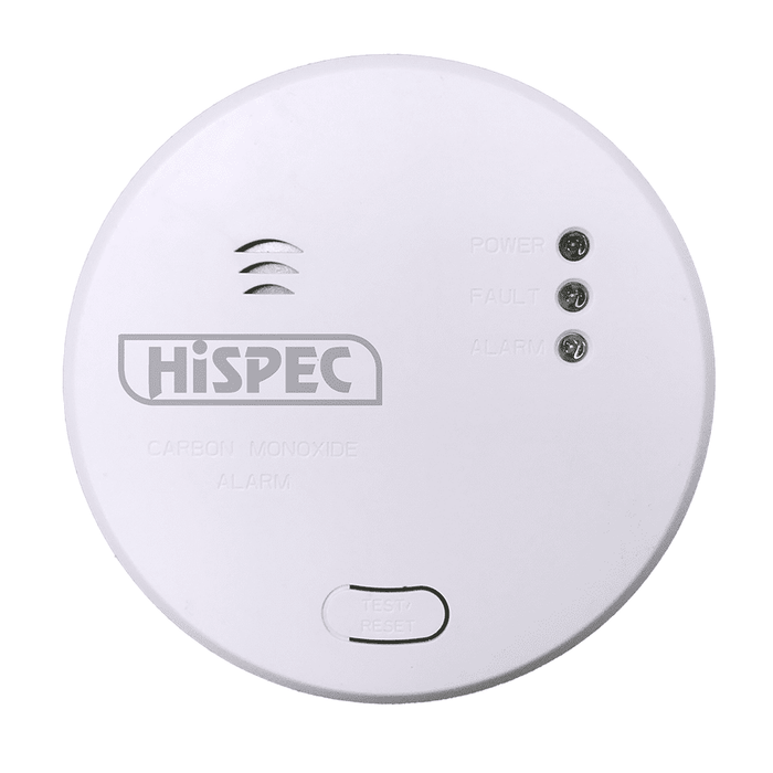 Hispec Interconnectable Fast Fix Mains Carbon Monoxide Detector with 9v Battery Backup Included