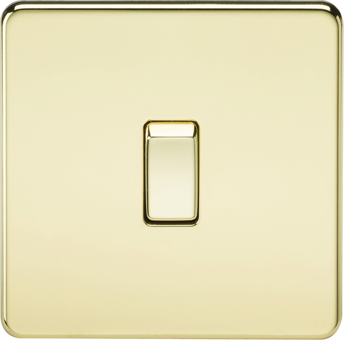 20A 1G DP Switch - Polished Brass