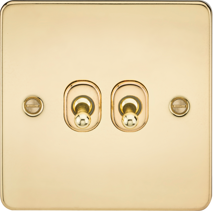 10AX 2G 2-way Toggle Switch - Polished Brass