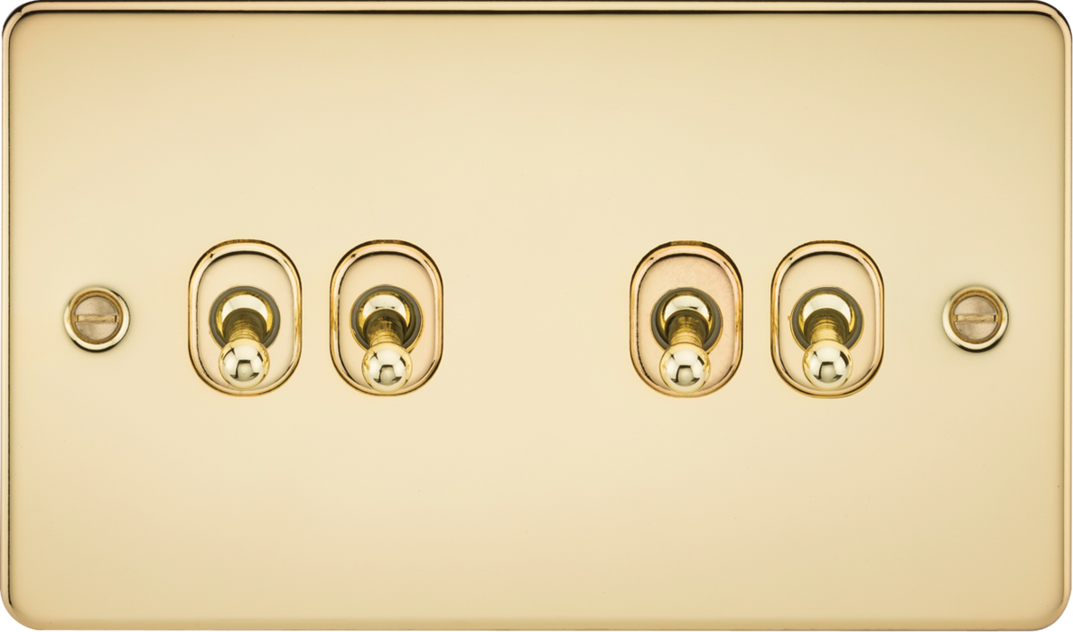 10AX 4G 2-way Toggle Switch - Polished Brass