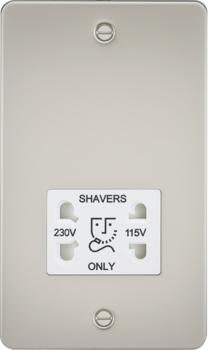 115/230V Dual Voltage Shaver Socket - Pearl with White Insert