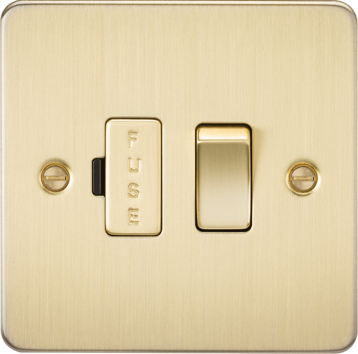 13A Switched Fused Spur Unit - Brushed Brass