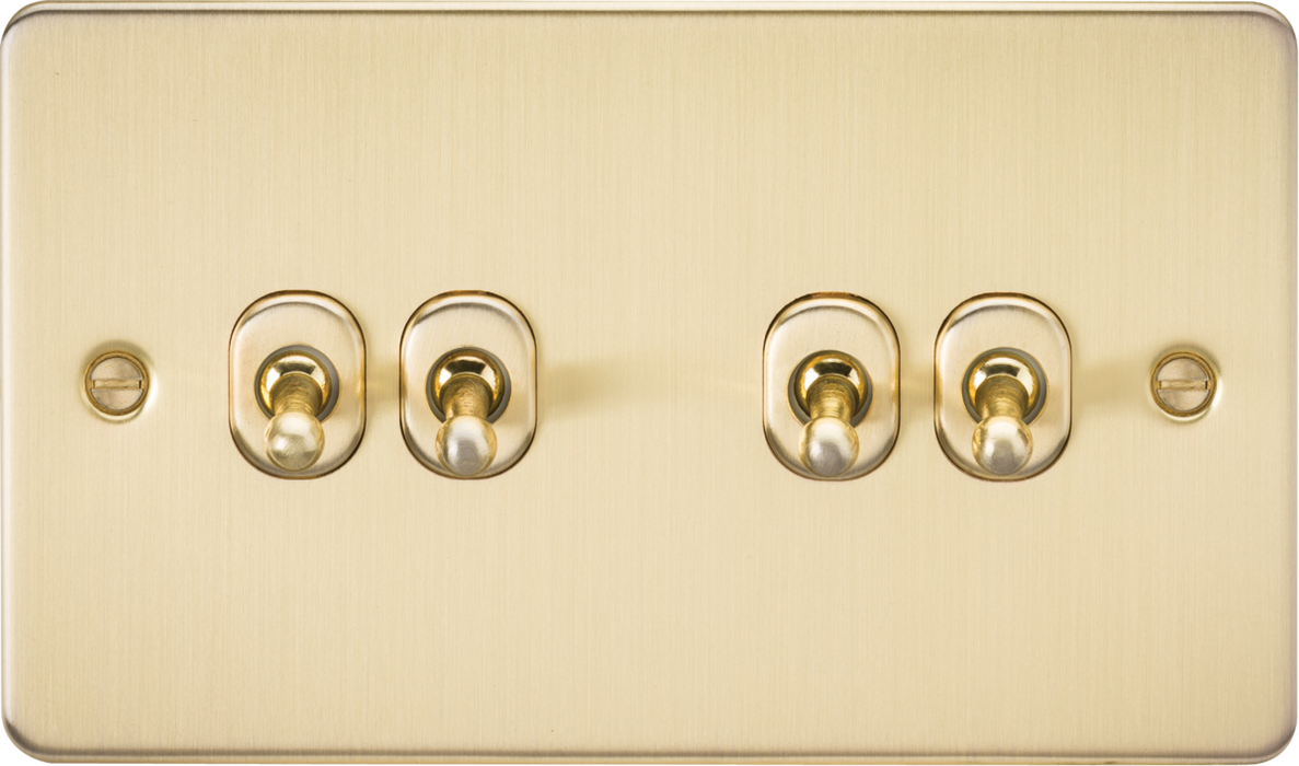 10AX 4G 2-way Toggle Switch - Brushed Brass