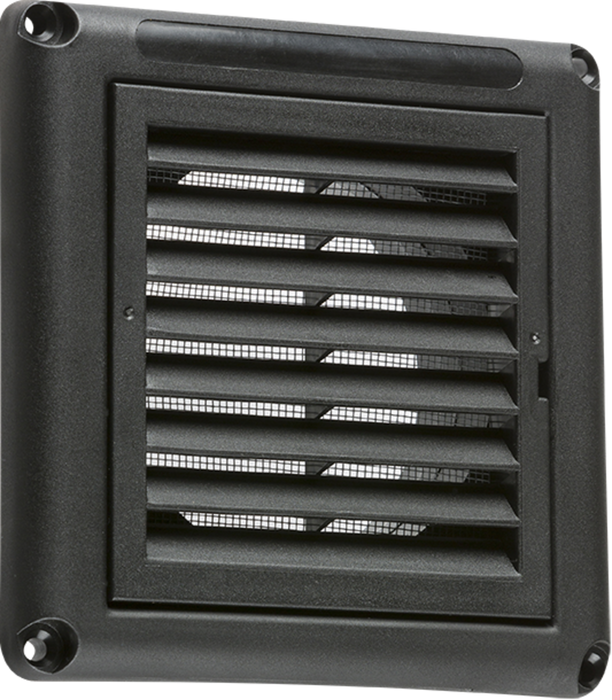 100mm/4 inch Extractor Fan Grille with Fly Screen - Black