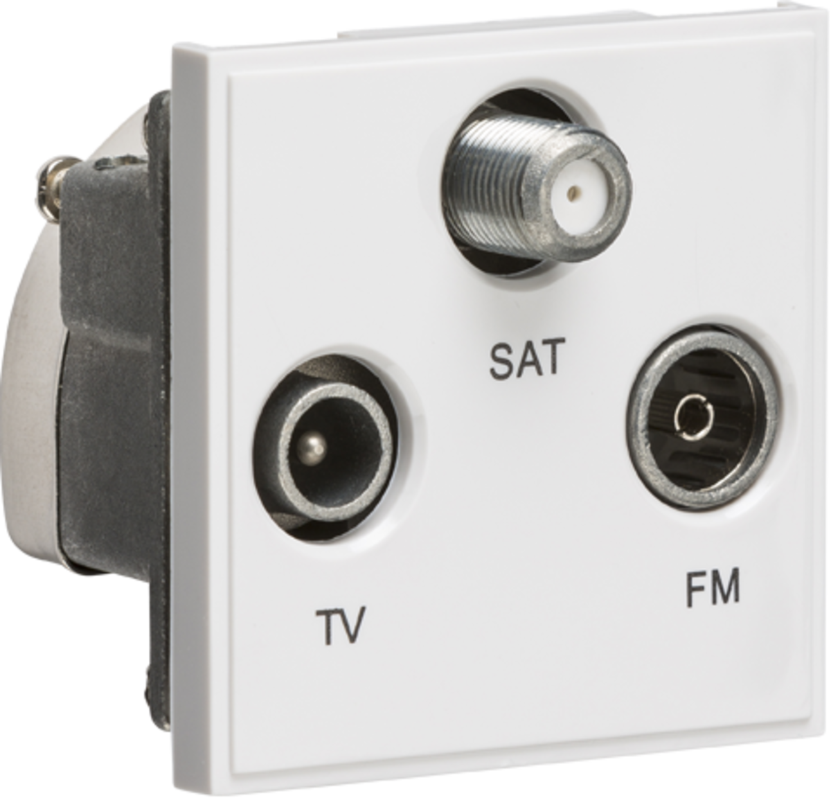 Triplexed TV /FM DAB/ SAT TV Outlet Module 50 x 50mm - White — Derby ...