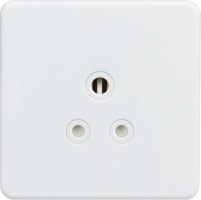 5A Unswitched Round Socket - Matt White