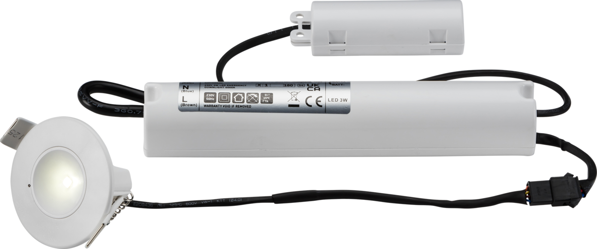 230V IP20 3.5W LED Self-test Emergency Downlight 5500K (maintained/non-maintained use)