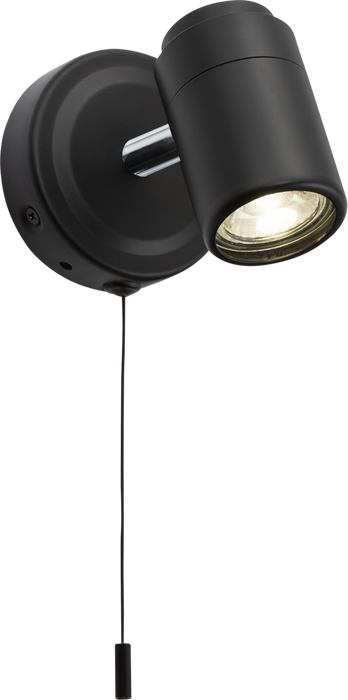 230V IP44 GU10 Single Spotlight - Matt Black