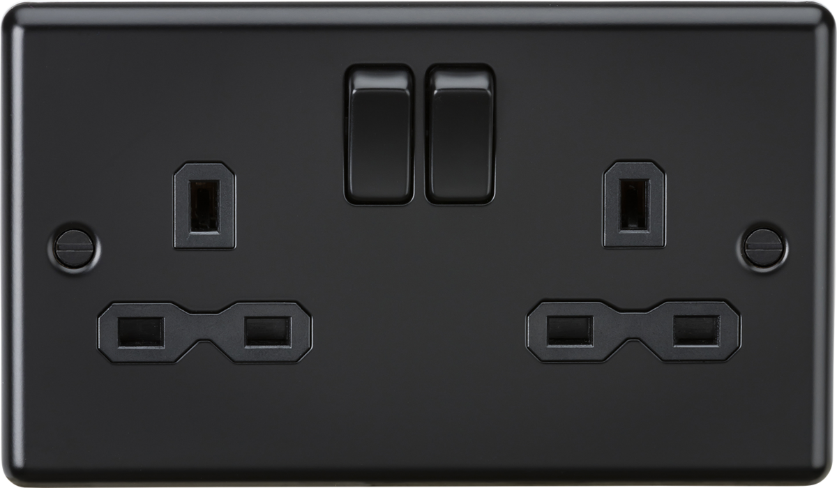 13A 2G DP Switched Socket - Matt Black