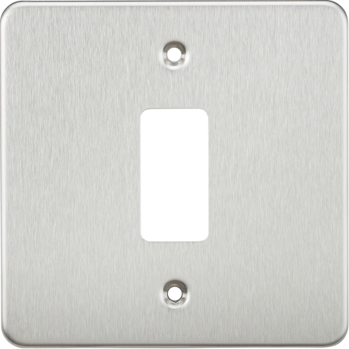 Flat plate 1G grid faceplate - brushed chrome