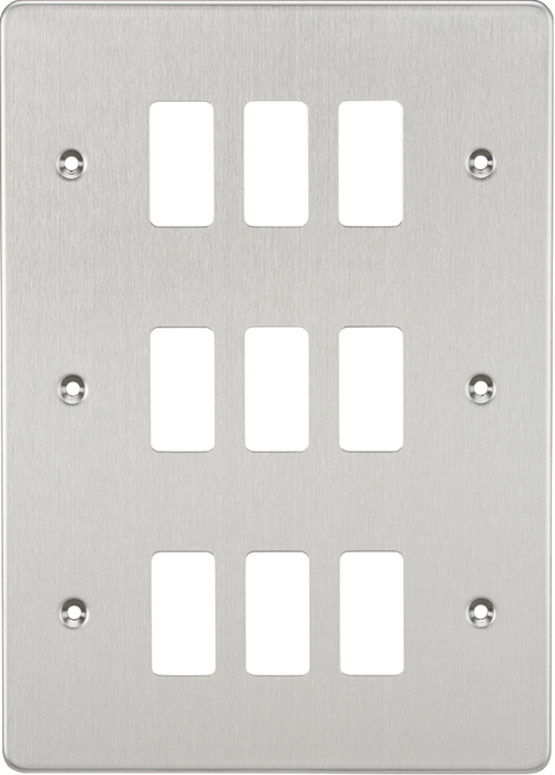 Flat plate 9G grid faceplate - brushed chrome