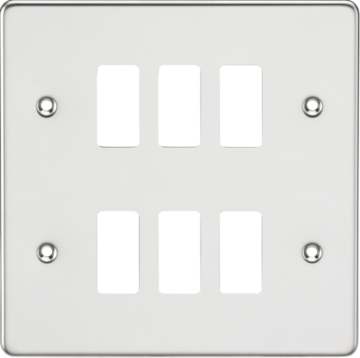 Flat plate 6G grid faceplate - polished chrome