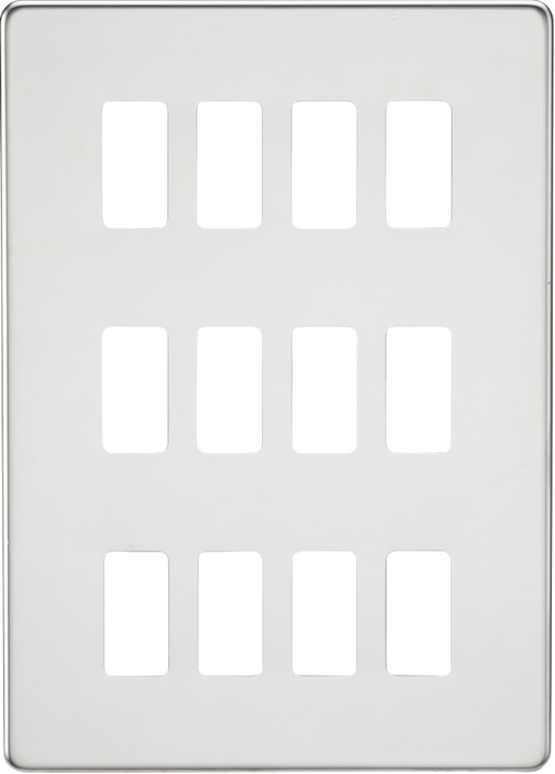 Screwless 12G grid faceplate - polished chrome